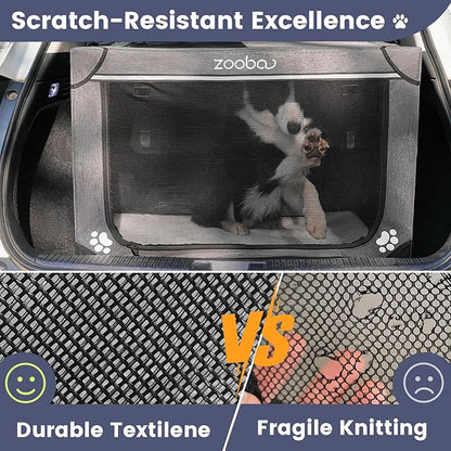 42" Portable Soft Dog Crate for Large Dogs - Collapsible Travel Kennel with Carry Bag, Foldable Cage with Durable Textilene Mesh Door, Plush Bed - Ideal for Home or Travel - Charcoal Gray