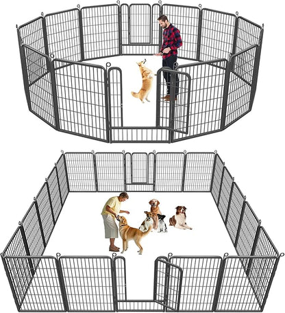 Dog Playpen Outdoor, 40 inch Heavy Duty Dog Fence for Yard 14 Panels Dog Pens Outside Rustproof Metal Pet Puppy Playpen for Large Medium Dogs, Portable Pet Fence for RV Camping, Yard