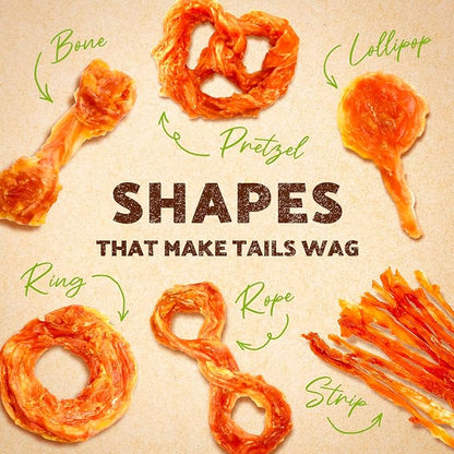 Afreschi Natural Turkey Tendon Pretzel (M) 10 oz, Turkey Sourced from USA, All Natural Puppy Chew, Hypoallergenic, Rawhide Alternative, for Medium Breeds