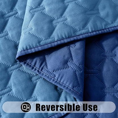 Smiry Waterproof Dog Blanket, Soft Dog Bed Cover Pet Blanket, Reversible Couch Cover for Dogs Washable, Pet Couch Covers for Sofa Furniture Protector for Puppy Cat (82x120 Inch, Navy/Blue)