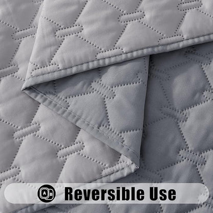 Smiry Waterproof Dog Blanket, Soft Dog Bed Cover Pet Blanket, Reversible Couch Cover for Dogs Washable, Pet Couch Covers for Sofa Furniture Protector for Puppy Cat (82x120 Inch, Grey/Light Grey)