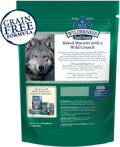 Blue Buffalo Wilderness Trail Treats High Protein Grain Free Dog Biscuits Crunchy Dog Treats, Duck Recipe, 36-oz Box
