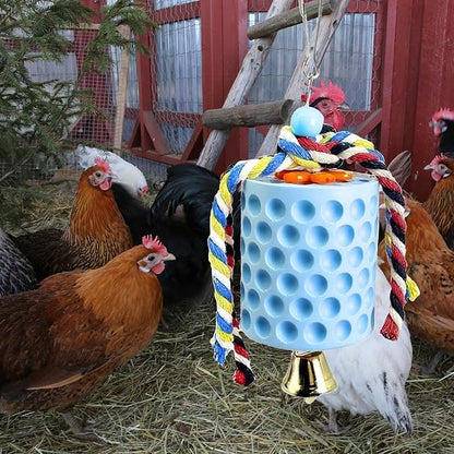 Bird Beak Grinding Stone, KABASI Parrot Chew Toys Calcium Stone with Bells, Chicken Coop Accessories, Cage Toys for Cockatiel Parakeet Budgies Hamster Chinchilla Rabbit African Grey Chick Poultry