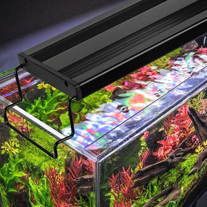 AQQA Aquarium Light,Full Spectrum Fish Tank Light for Plants,3 Mode+Timer+Adjustable Brightness,High Brightness LED Beads with Extendable Brackets for Freshwater (30W for 40-48inch)