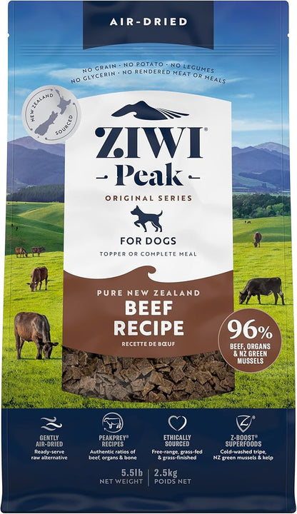 ZIWI Peak Air-Dried Dog Food  Beef - All Natural, High Protein, Grain Free, Limited Ingredient w/ Superfoods (88oz)