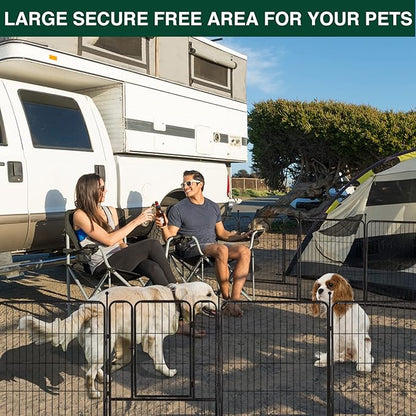 Dog Playpen Outdoor, 16 Panels 32" H Dog Pen Indoor, Metal Dog Fence Outdoor, Pet Fence for Large/Medium/Small Dogs, Indoor Puppy PlayPen, Dog Fence Exercise Pen for RV,Camping,Yard