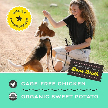 Primal Chicken Jerky Dog Treats Made with Chicken Bone Broth for Dogs, Give Pieces a Chance, Training Treat for Dogs, 4 oz (Pack of 2)