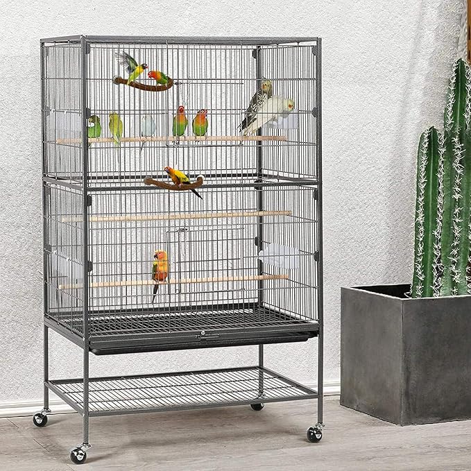 Rypet 2PCS Natural Wood Bird Perches for Cage,Wooden Parakeet cage Accessories,Parakeets Stand Perch,U Shape Parrot Perch Bird Stand Toys for Parakeet, Conure, Cockatiel, Budgie, Lovebirds L