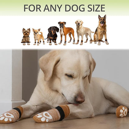 Anti Slip Dog Socks for Hardwood Floors, 6 Pack | Dog Socks to Prevent Licking Paws and Add Traction | Paw Protection for Senior Dogs | Dog Booties Alternative - Large