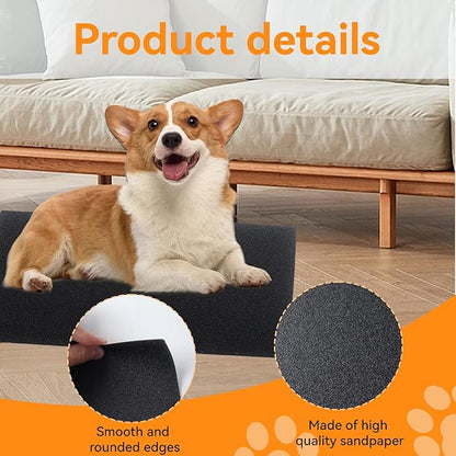 Klmnop 12 Pcs Self-Adhesive Dog Nail Scratch Replacement Pad, Sandpaper Board with Sticky for Dog Cat Nail Care, Trim, File Claw Care(11_9 Inch)