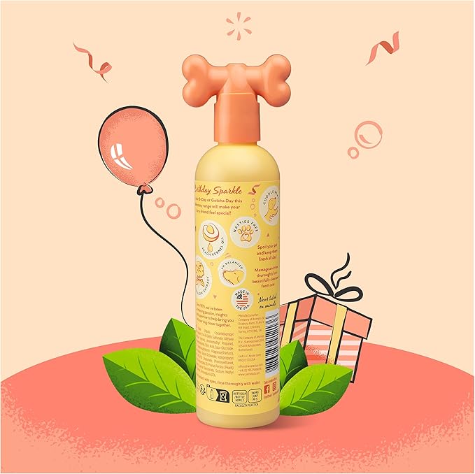 Pet Head Birthday Sparkle Dog Shampoo | Cotton Candy Scent | Shampoo for Dogs with Sensitive Skin | Dog Birthday Present | Vegan | Gentle Formula for Puppies | Made in USA | 10.1 fl. oz.