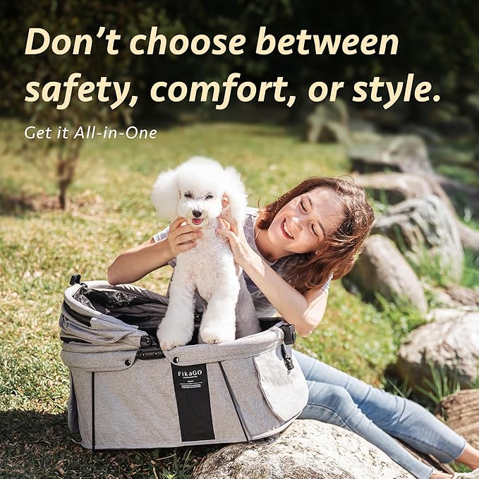 Sway, Dog Car Seat, Car Seat & Carrier for Small & Medium Sized Dogs, Small Dog Car Seat Booster, Pet Booster Seat, Doggy Carseat, Cat Carrier, Puppy Car Seat, Car Dog Bed - Gray Husky