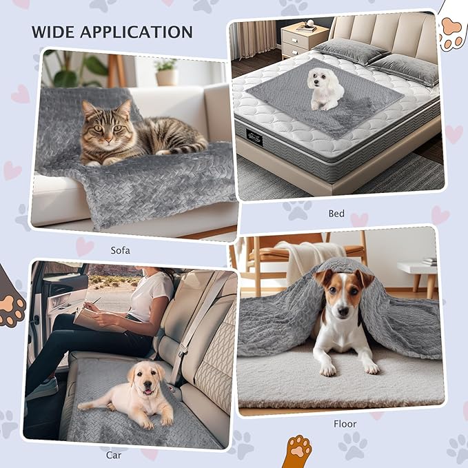 BVAGSS 6 Pack Small Dog Blanket, Super Soft Warm Pet Cover Blankets, Wheat Ears Print Puppy Fleece Flannel Blanket for Small Medium Dogs and Cats MW003