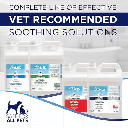 TropiClean OxyMed Hypoallergenic Dog Shampoo for Allergies and Itching, Skin Soothing Shampoo for Pets with Sensitive Skin, Tearless, Cat Safe, 1 Gallon