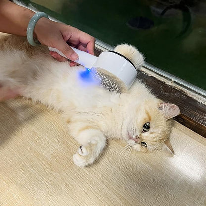 Donut 2-Gear Pet Steam Slicker Brush With UV, 4-in-1 Detangler Spray Dematting Brush For Shedding, Hair Remover With Release Button. For Indoor Long Or Short Hair Dogs, Cats, Rabbits. (Pink)