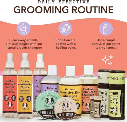 Natural Dog Company Itchy Dog Shampoo, 12 oz., Dog Dry Skin Treatment, Dog Itch Relief, Hypoallergenic, Plant Based Ingredients, Deodorizing Dog Shampoo, Relief from Skin Allergy Symptoms