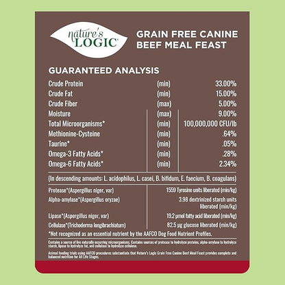 Nature's Logic Grain Free Beef Meal Feast, 25lbs