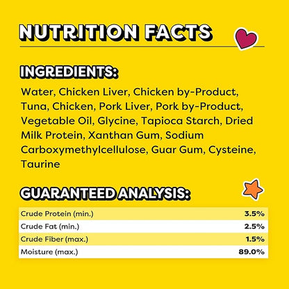 Temptations Creamy Puree Squeezable Lickable Wet Cat Treats with Tuna, 0.42 oz. Tubes, 4 Count, Pack of 11 (44 Total)