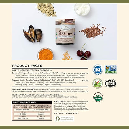 Badlands Ranch by Katherine Heigl- Super Mobility Canine Supplement Organic Ingredients Helps Maintain Healthy Cartilage, Optimal Joint Function (90 Grams, 30 Scoops)