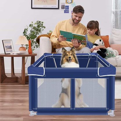42x42x26 Inches Dog Playpensï¼_uppy Playpen with Gate for Puppies or Small Dogs, Dog Fence Pet Playpen for Indoor & Outdoor