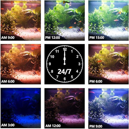 IREENUO Aquarium LED Light, Full Spectrum Fish Tank Clip on Light with Remote, Color Changing Lighting for Reef Coral Aquatic Plants and Fish Keeping (20W（23.6inch)