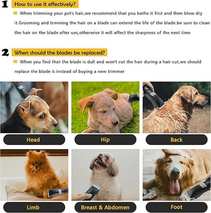 3 3/4FC- Clipper Blade, Detachable Dog Grooming Replacement Blades Compatible with Andis,Compatible with Oster A5, fit for Wahl KM Series Pet Clippers, Made of Ceramic & Stainless Steel