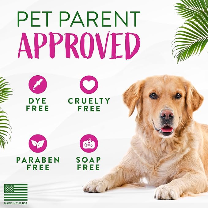 TropiClean No Rinse Waterless Dog Shampoo | Detangling and Deodorizing Dry Shampoo for Smelly Pets | Moisturizes Dry Skin | USA Made | Berry Scent | 7.4oz