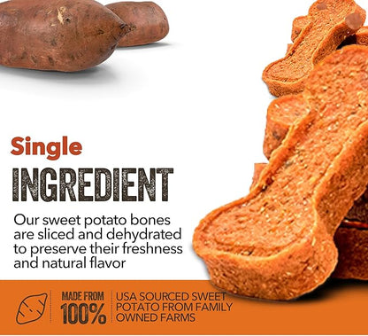 Gaines Family Farmstead Sweet Potato Dog Bones, All-Natural, Grain Free, Dog Treats for All Ages & Breeds, Made in The USA, 14 Ounce Bag