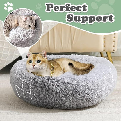 JOLLYVOGUE Dog Beds, Calming Large Dog Bed, Anti-Anxiety Dog Beds Large Sized Dog, Fluffy Donut Dog Bed, Cozy Dog Cat Cushion Bed for Medium Large Dogs (27"/30"/36")