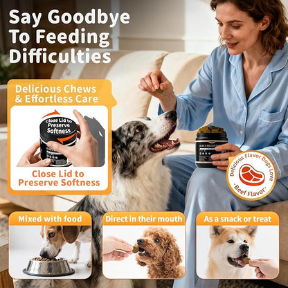 25-in-1 Dog Multivitamin Chews – All-in-One Daily Vitamins & Supplements for Dogs, Joint Support with Glucosamine MSM, Omega-3 Skin & Coat, Gut, Heart & Brain, All Breeds & Ages, Chicken, 60 Ct