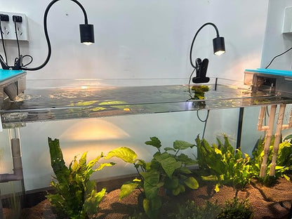 LED Aquarium Light, 4W Clip-on Fish Tank Lamp, 3 Colors, 17.8 Inch Flexible Arm, Full Spectrum for Plants and Coral