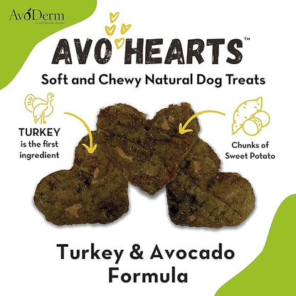 AvoDerm AvoHearts Turkey and Avocado Formula Dog Treats, 5oz bag