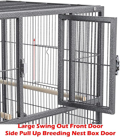 1/2/3-Combo Stacker Center Divided Breeder Breeding Bird Flight Double Rolling Cage Side Nesting Box Doors for Aviaries Canaries Cockatiels Lovebirds Finches Budgies Small Parrots
