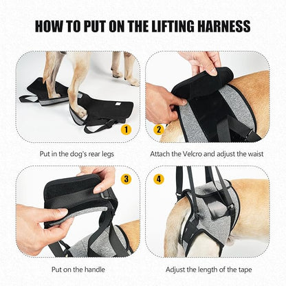 Dog Leg Support for Back Legs, Adjustable Lift Harness for Dog, Breathable Dog Sling for Rear Legs Grey X-Large