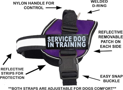 Doggie Stylz Service Dog in Training Harness with Removable Saddle Bag Dogs Backpack Harness Pack Carrier. 2 Removable Patches. Please Measure Dog Before Ordering. Made