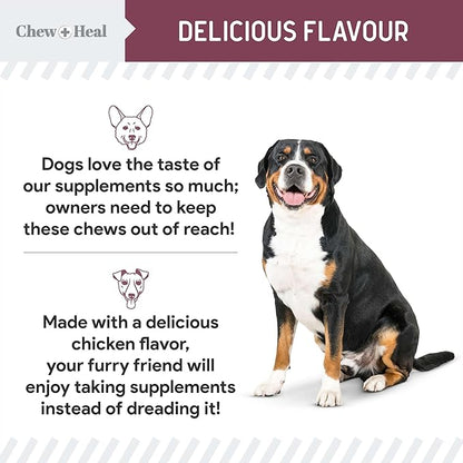 12-in-1 Multivitamin for Senior Dogs - 120 Senior Dog Vitamin and Supplement Soft Chews for Hip and Joint - Advanced Formula with Glucosamine, Omega 3,6,9, Vitamins, Probiotics - Made in The USA