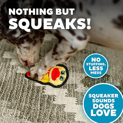 Outward Hound Durablez Minis Stuffing-Free Squeaky Plush Dog Toy for Puppies & Small Dogs - Interactive, Soft Yet Tough, No Mess, Jumbo Squeaker, Long-Lasting Play, Duck