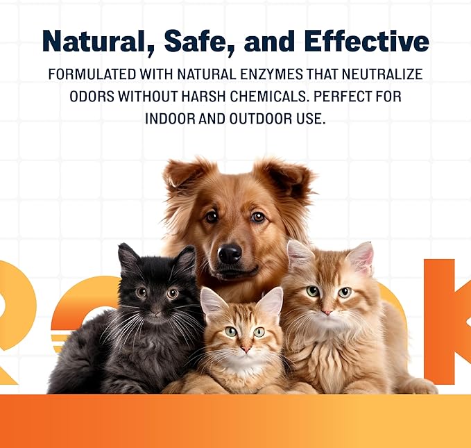 RoTak Odor Control MAX Pet Odor Eliminator Concentrate Indoor Outdoor Scent Neutralizer Deodorizer with Live Enzyme Perfect for Artificial Turf and Litter Box (32 oz Concentrate - Makes 5 Gallons)