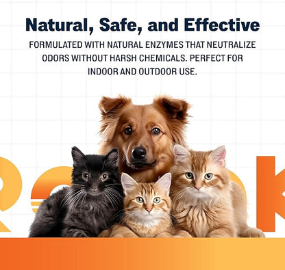 RoTak Odor Control MAX Pet Odor Eliminator Concentrate Indoor Outdoor Scent Neutralizer Deodorizer with Live Enzyme Perfect for Artificial Turf and Litter Box (32 oz Concentrate - Makes 5 Gallons)
