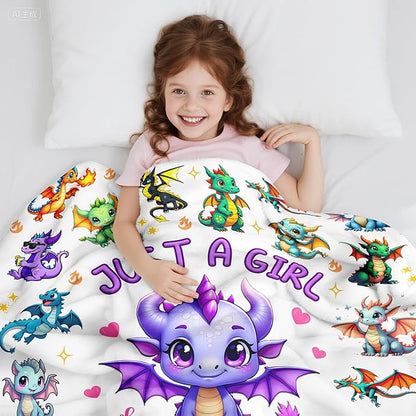 Dragon Blanket Gifts Soft Flannel Dragons Throw Blanket Merch Stuff for Dragon Lovers Kids Adults 60"X 50"