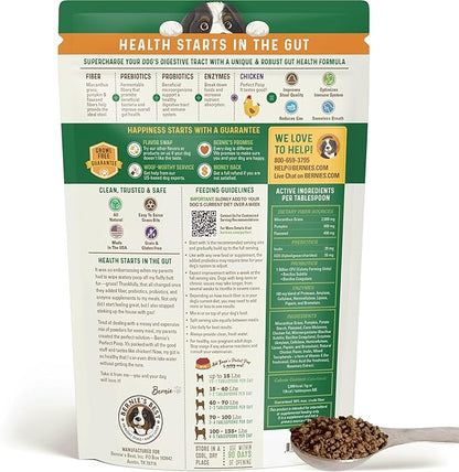 Perfect Poop Digestion & General Health Supplement for Dogs: Fiber, Prebiotics, Probiotics & Enzymes Relieve Digestive Conditions, Optimize Stool, and Improve Health (Chicken, 30.0 oz)