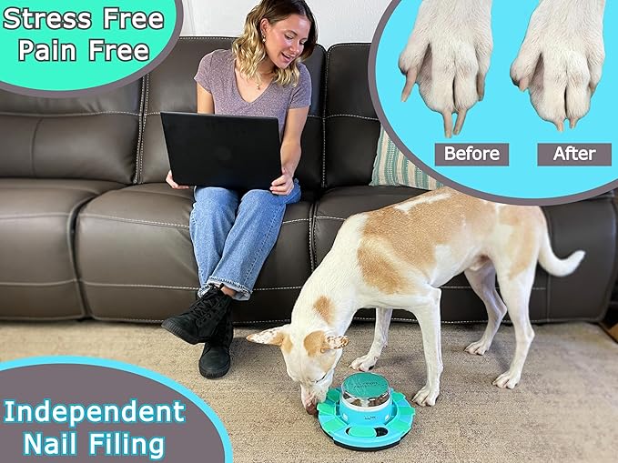 Nail File Toy, Dog Scratch Pad for Nails, Dog Nail Scratch Board, Scratching Board for Dogs, Scratching Pads Files Scratcher Slow/Puzzle Feeder W/Treat Box Dispenser Trimmer Grinder Filer
