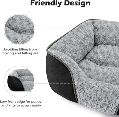 INVENHO X-Large Dog Bed Rectangle Washable Orthopedic Soft Calming Sleeping Durable Pet Cuddler with Anti-Slip Bottom