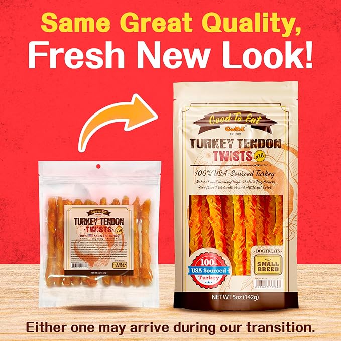 Gootoe Turkey Tendon Wrapped Chicken Stick  100% USA-Sourced, Natural Snack, Premium Training Chews, Hypoallergenic, Rawhide-Free, Reseal Value Bags, Sizes for Small Dogs, Twists (Small) 10 Unit/Pack