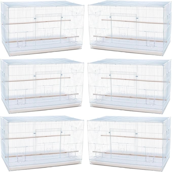 Lot of Breeding Flight Bird Parrot Cage for Aviaries Canaries Budgies Finches Lovebird Parakeet (White 24"x16"x16"H)