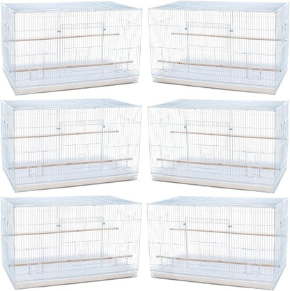 Lot of Breeding Flight Bird Parrot Cage for Aviaries Canaries Budgies Finches Lovebird Parakeet (White 24"x16"x16"H)