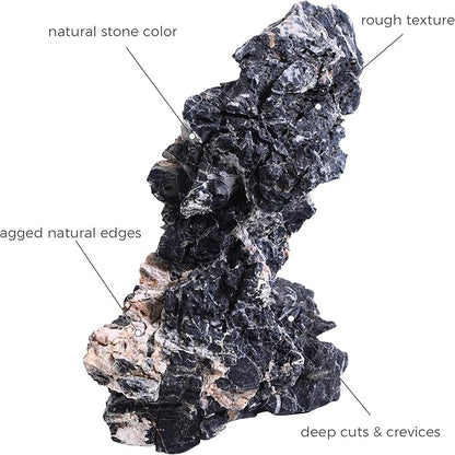 10-12 Inches Natural Seiryu Stone 3 PCS Extra Large Aquarium Rocks for Aquascaping, Aquarium Landscaping, Terrariums, Fish Tank Decoration, Vivariums, Paludarium, Amphibian Enclosures