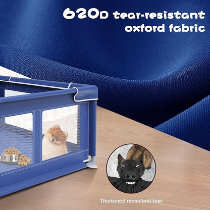 Dog Playpen 42 _ 42 Inch, Puppy PlayPen with Gate for Puppies, Small and Medium Dogs, Pet PlayPen for Outdoors & Indoors