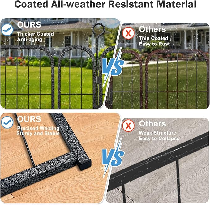 Dog Playpen 8 Panels 32'' Height Heavy Duty Dog Fence with Doors Outdoor Exercise Dog Fence for Large/Medium/Small Dogs Pets Playpen for RV, Camper, Yard