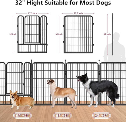 Dog Playpen 32" Height 20 Panels Portable Dog Fence Outdoor for Yard Puppy Playpen Indoor Dog Pen Outdoor for Medium/Small Dogs, Heavy Duty Pet Playpen Dog Kennel for RV, Camping, Yard
